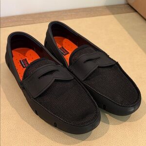 Swims Black Mesh Slip-On Loafers